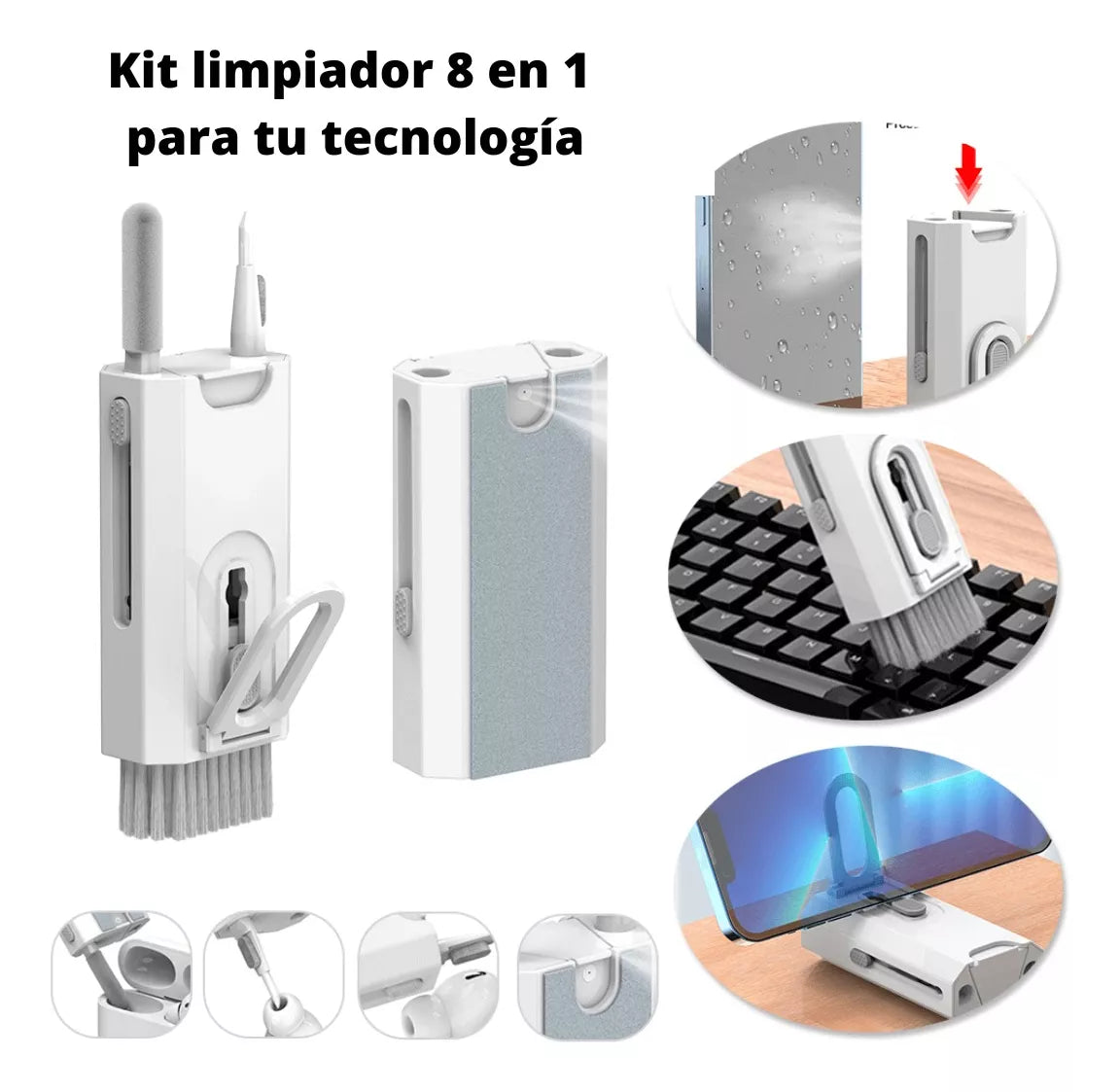 Kit de Limpieza 8 en 1 con Spray Multifuncional